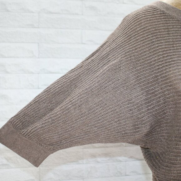 EXPRESS Sweater Lightweight Wide Neck Dolman Sleeve Pullover Neutal Taupe XS - Picture 2 of 13